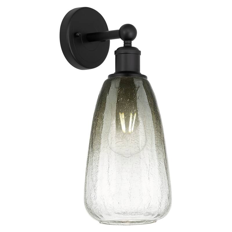 Innovations Lighting 616-1W-16-6 Brookhaven Almond Sconce Brookhaven - Matte Black / Slate