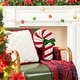 preview thumbnail 6 of 12, Glitzhome 15.75"H Hooked Candy Cane Shaped Pillow Christmas Ornaments