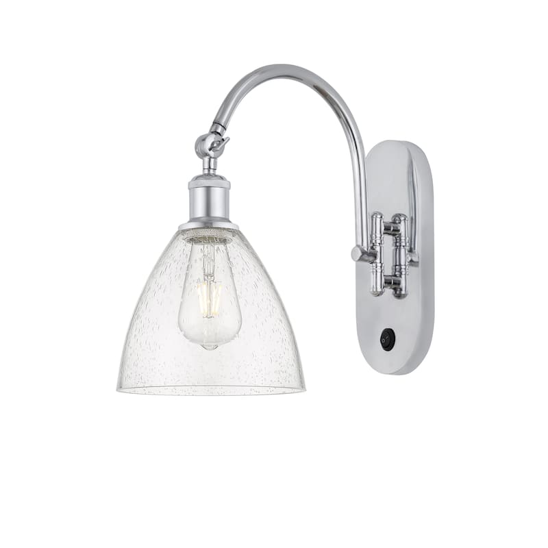 Innovations Lighting Ballston Bristol Glass - 1 Light 8" Sconce - Arm Swivels Side To Side - Polished Chrome/Seedy