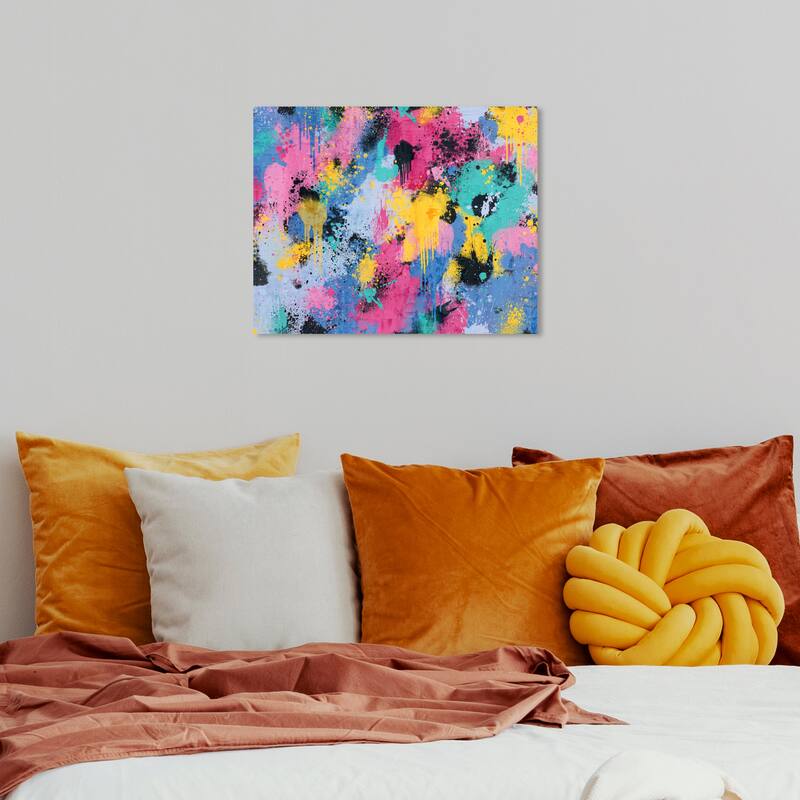 Wynwood Studio Canvas Abstract Graffiti Wall Pink and Lavender Modern & Contemporary Wall Art Canvas Print - 16 x 20
