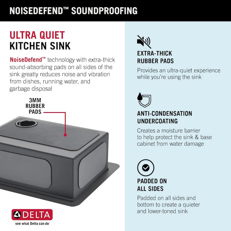 Delta Lorelai 30� Workstation Kitchen Sink Top Mount Drop-In 16 Gauge