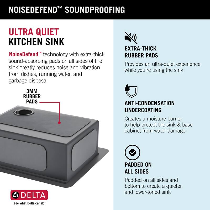 Delta Lorelai 33� Workstation Kitchen Sink Top Mount Drop-In 16 Gauge