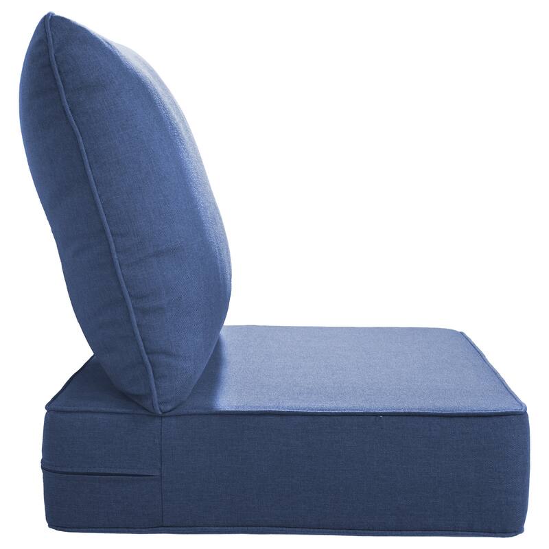 Gymojoy 24"x22"x6" Patio Thick Cushions & Pillows Set - Deep Seat Indoor/Outdoor Water & Fade Resistant