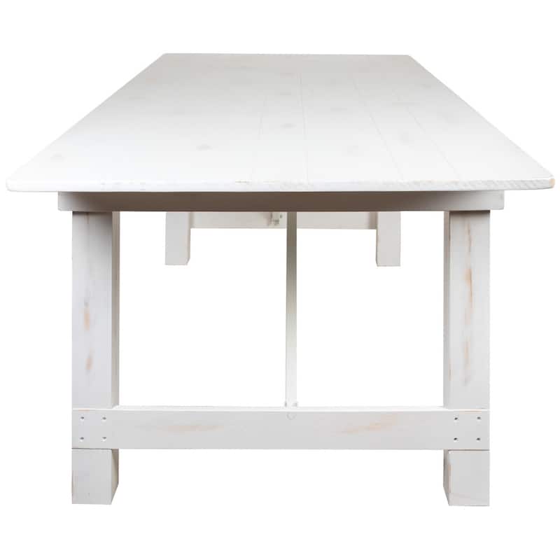 8' x 40" Antique Rustic Folding Farm Table and Four Bench Set