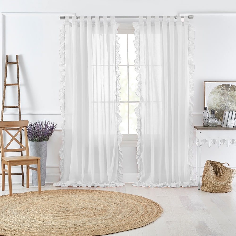 Bella Tab-Top Ruffle Sheer Window Curtain