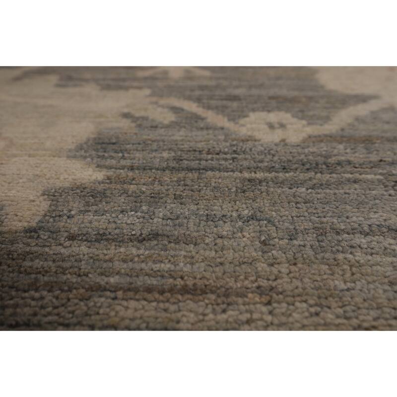 Vegetable Dye Grey Oushak Turkish Large Rug Hand-Knotted Wool Carpet - 10'1"x 14'3"