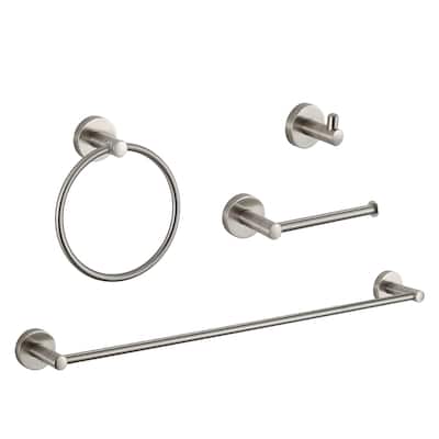 Bathroom Hardware Set Brushed Nickel 4-Pieces