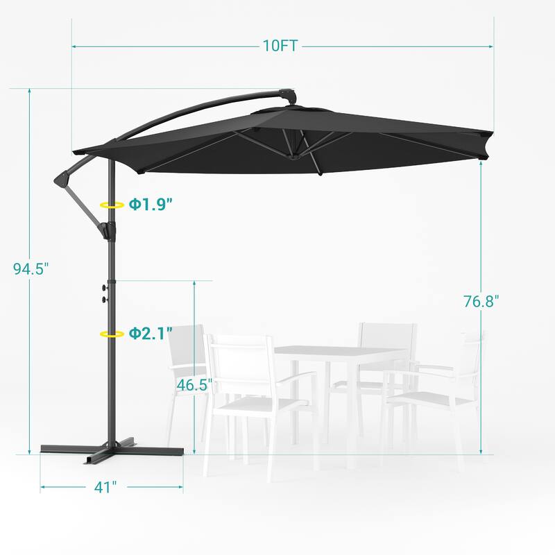 Sonkuki Outdoor 10FT Patio Offset umbrella for Garden