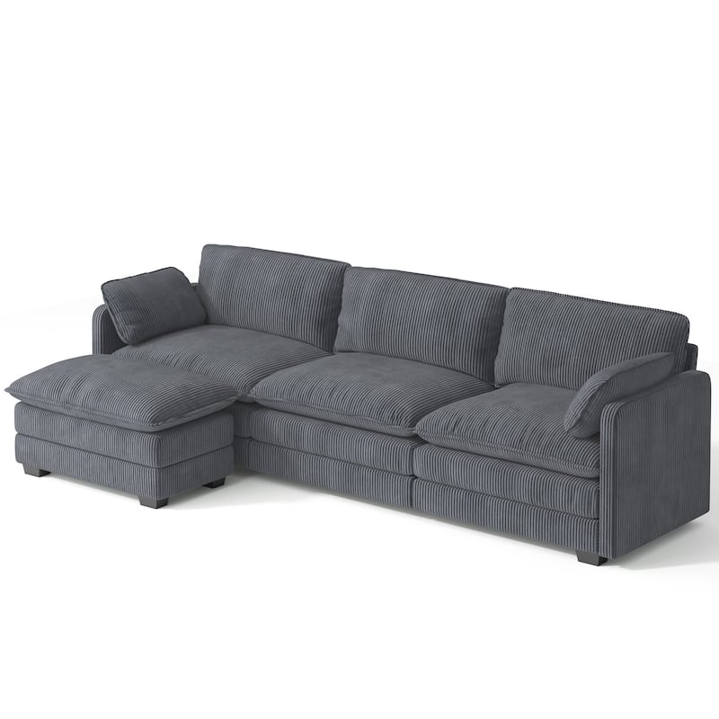 110" Cloud Sectional Couch with L-Shape Chaise, Modern Modular Sofa with Soft Seat