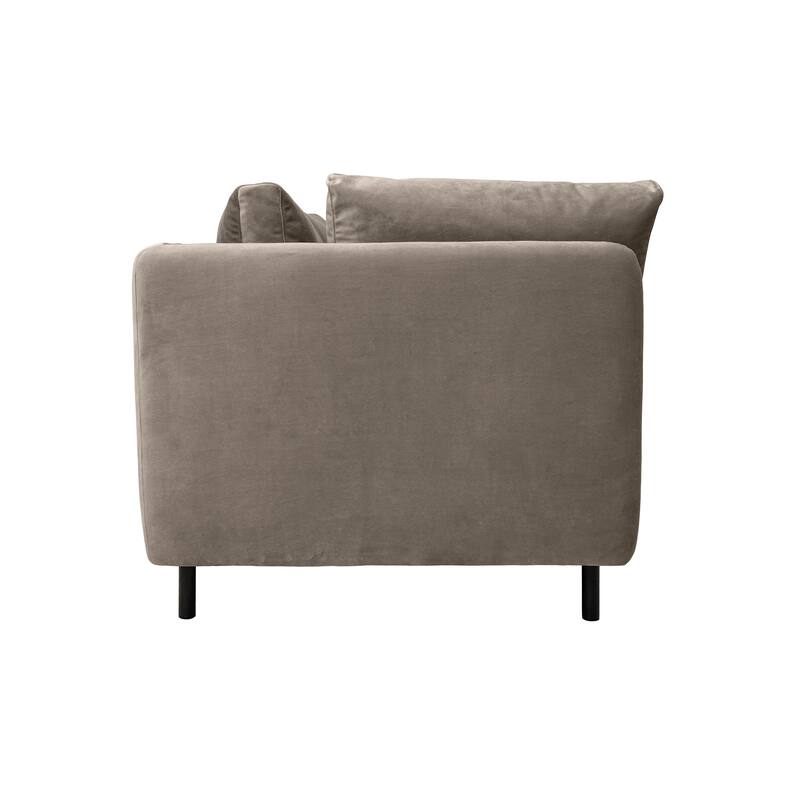 Serenity 79" Fabric or Velvet 3 Seater Cloud Sofa Couch with Black Metal Legs