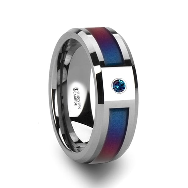 Mens alexandrite wedding band Outlet