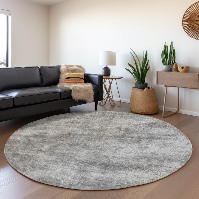 Premium Washable Super Soft Solid Ombre Mayfield Rug - Gray - 8' x 8'
