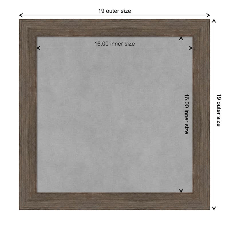 Amanti Art Hardwood Mocha Narrow Framed Magnetic Board - Board Size 16x16