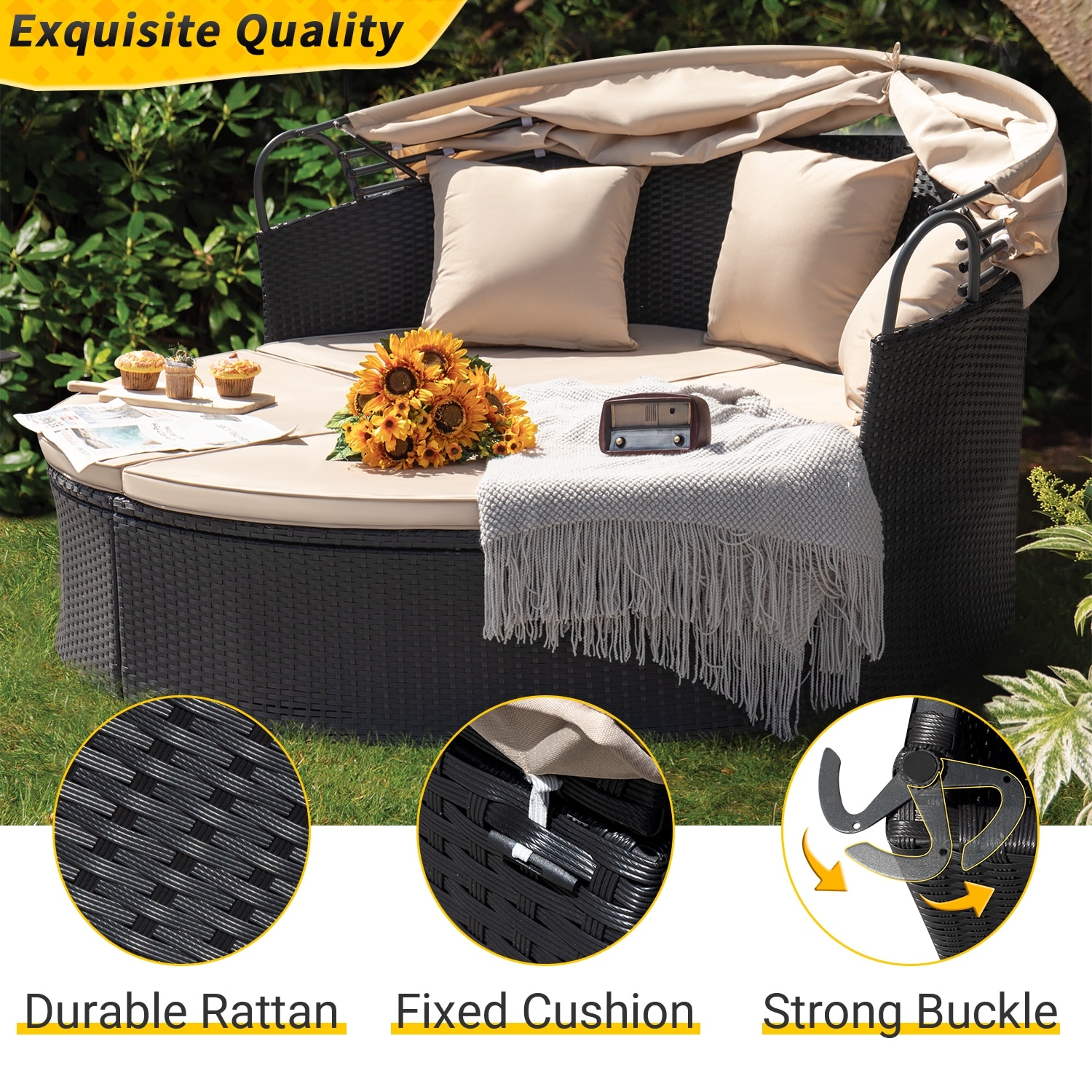 Homall patio furniture outdoor best sale daybed