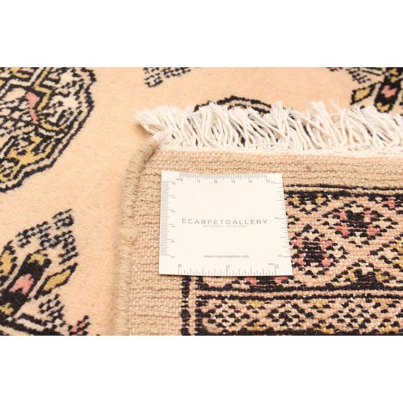 ECARPETGALLERY Hand-knotted Peshawar Bokhara Beige Wool Rug - 4'7 x 6'9