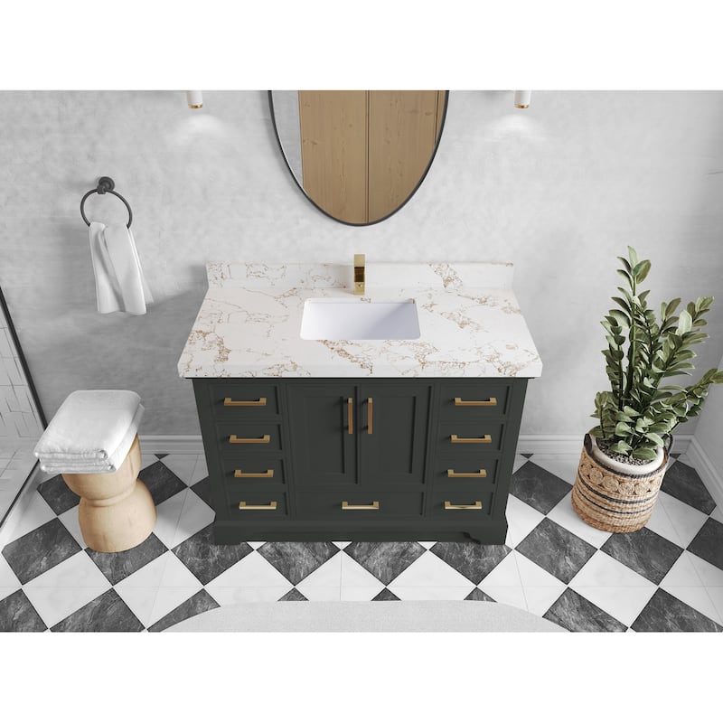 Willow Collections 48 x 22 Charlotte Single Sink Bathroom Vanity with Countertop