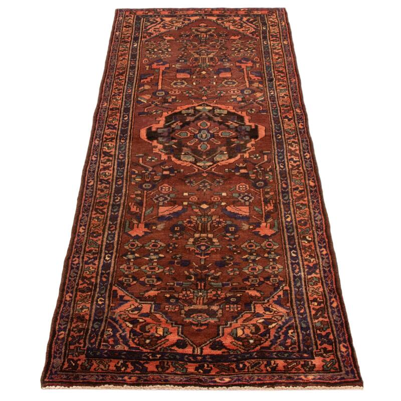 ECARPETGALLERY Hand-knotted Anadol Dark Red Wool Rug - 3'5 x 9'10