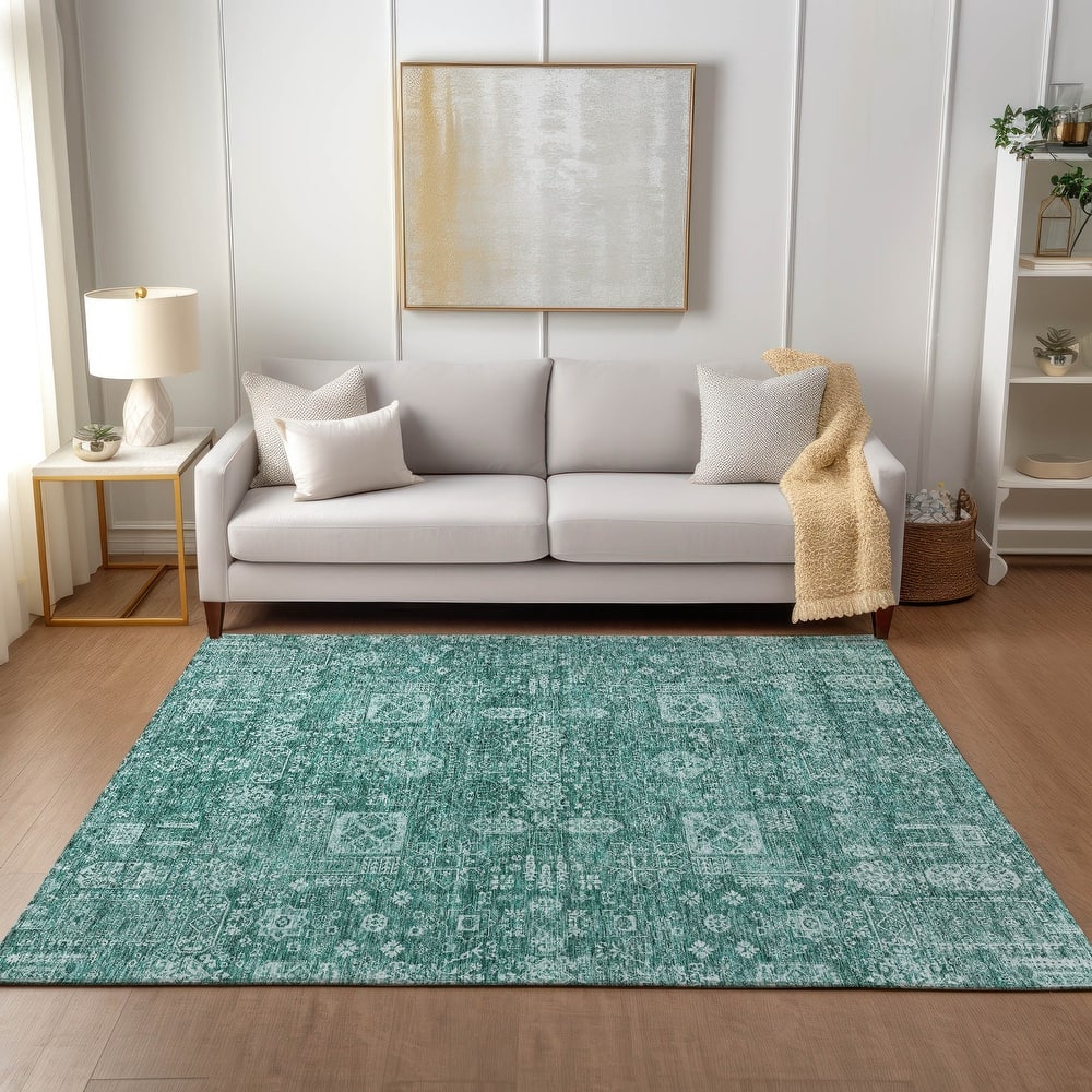 Machine Washable Indoor/ Outdoor Chantille Traditional Vintage Rug
