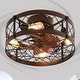 preview thumbnail 1 of 10, Oaks Aura 20in.Modern Caged Low Profile Ceiling Fan with Light, Dual App Control Farmhouse Flush Mount Ceiling Fan with Remote Black
