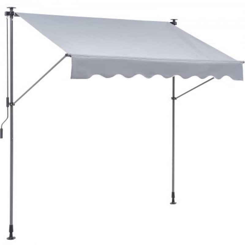 78" Manual Retractable Patio Awning with Sun Shade for Deck or Balcony - 78"