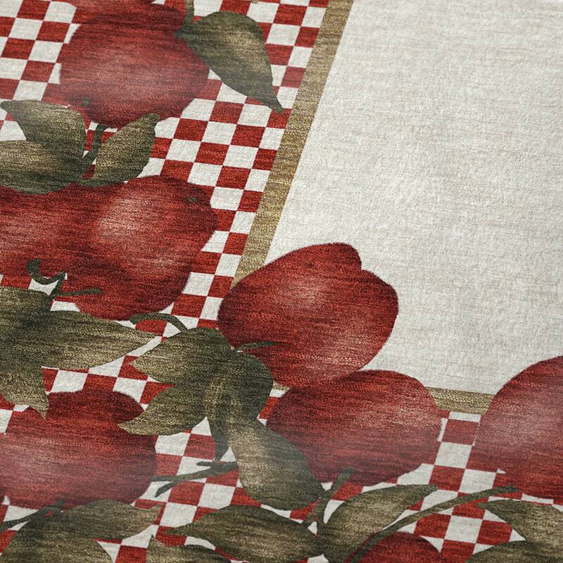 Premium Machine Washable ASB164 Apple Border Sherpa Throw Blanket
