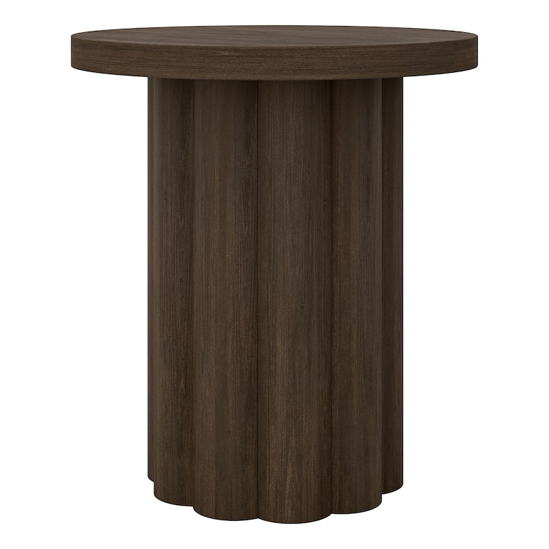 Olie 20" Wide Round Fluted Side Table - 20" Wide