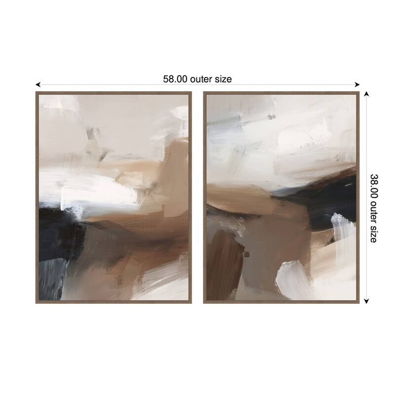 Kate and Laurel Layered Ground No. 1 & No. 2 2 Piece Framed Canvas Wall Art Set by Amy Lighthall