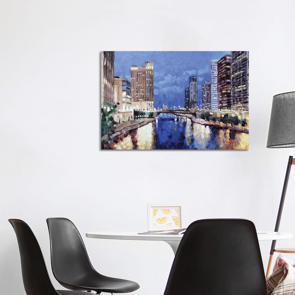 iCanvas "Chicago River" by Roger Disney Canvas Print