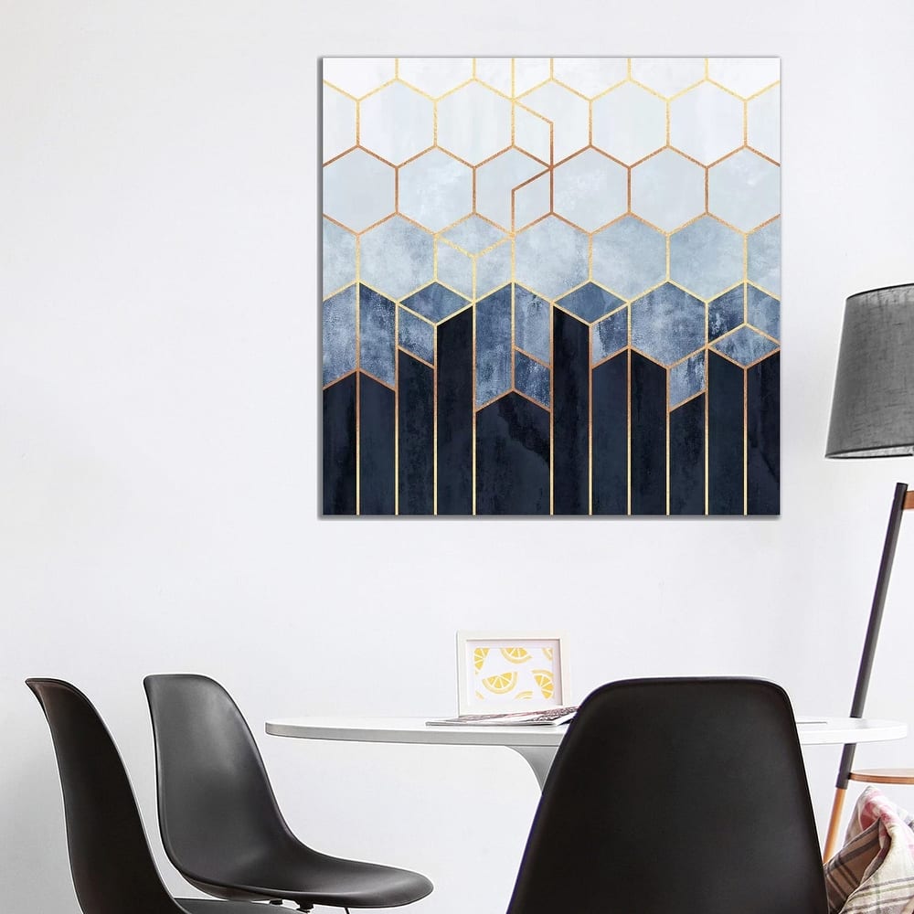 iCanvas 'Soft Blue Hexagons' by Elisabeth Fredriksson Canvas Print