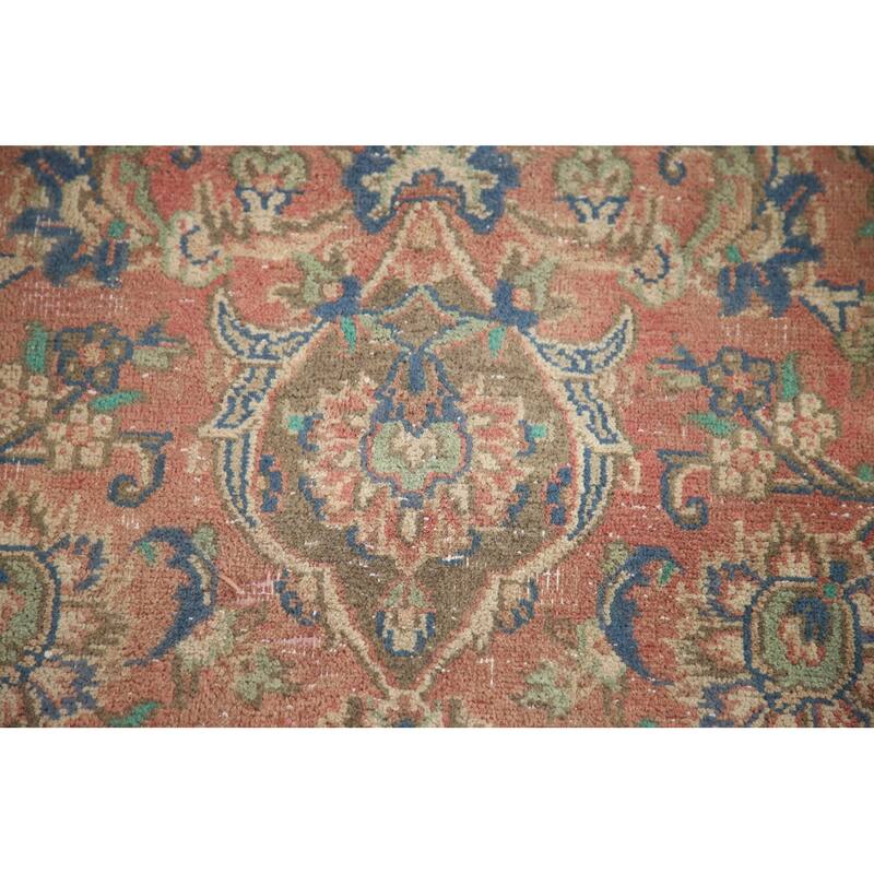 Hand Knotted Oriental 100% Wool Carpet Traditional Floral Pink Mashad Area Rug - 12' 5'' X 9' 4''