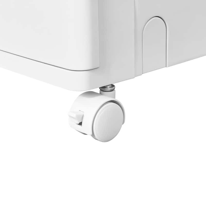 VECELO White Rolling Storage Cabinet with Transparent Doors 1/2/3-Tier Plastic Storage Bins with Wheels for Bedroom Living Room