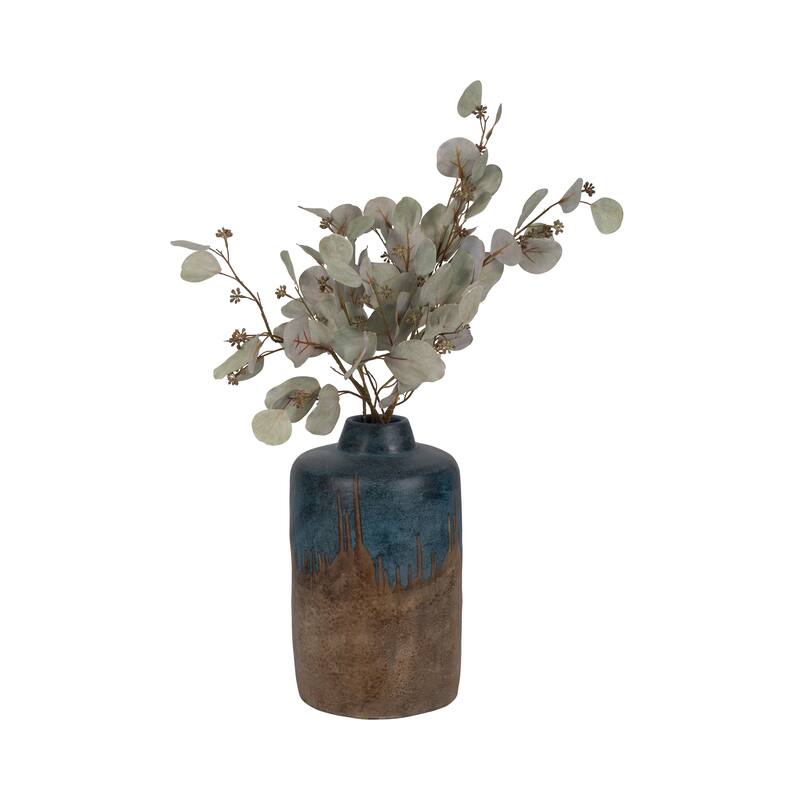 Ceramic Round Two-Tone Decorative Flower Vase