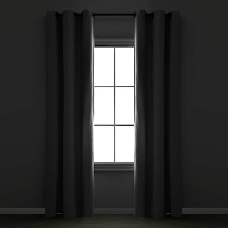 Lush Decor Insulated Grommet Blackout Linen Window Curtain Panel Single