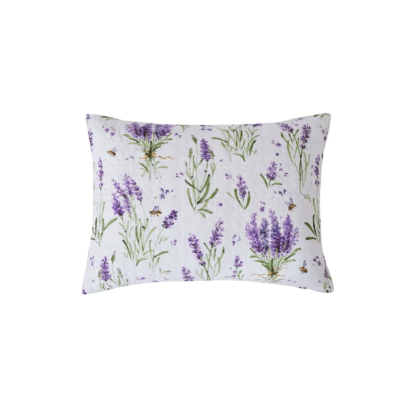 Lavender Fields Cotton Reversible Machine Washable Quilt Set