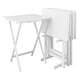 preview thumbnail 14 of 20, Porch & Den Laflin Solid Wood Traditional 5-piece Tray Table Set