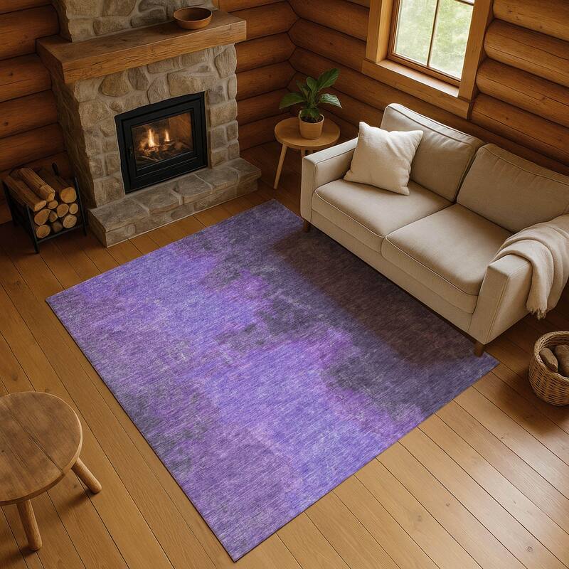 Premium Washable Super Soft Vintage Traditional Mayfield Rug - Eggplant - 2'6" x 3'10"