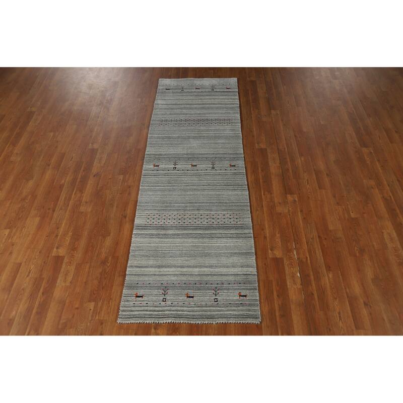 Gabbeh Indian Runner Rug Handmade Tribal Wool Carpet - 2'6" x 8'0"