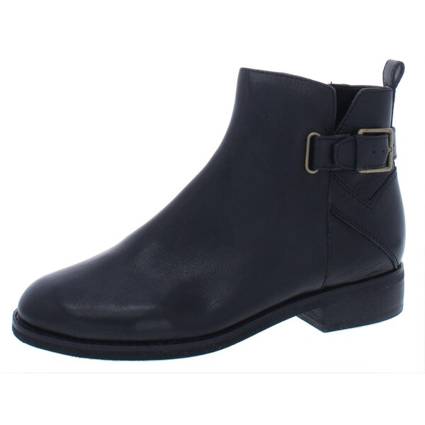 short black leather ankle boots