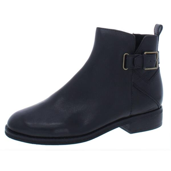 Shop Cole Haan Womens Hollyn Ankle Boots Leather Flat Black Tumbled 10 Medium B M Overstock 31884967