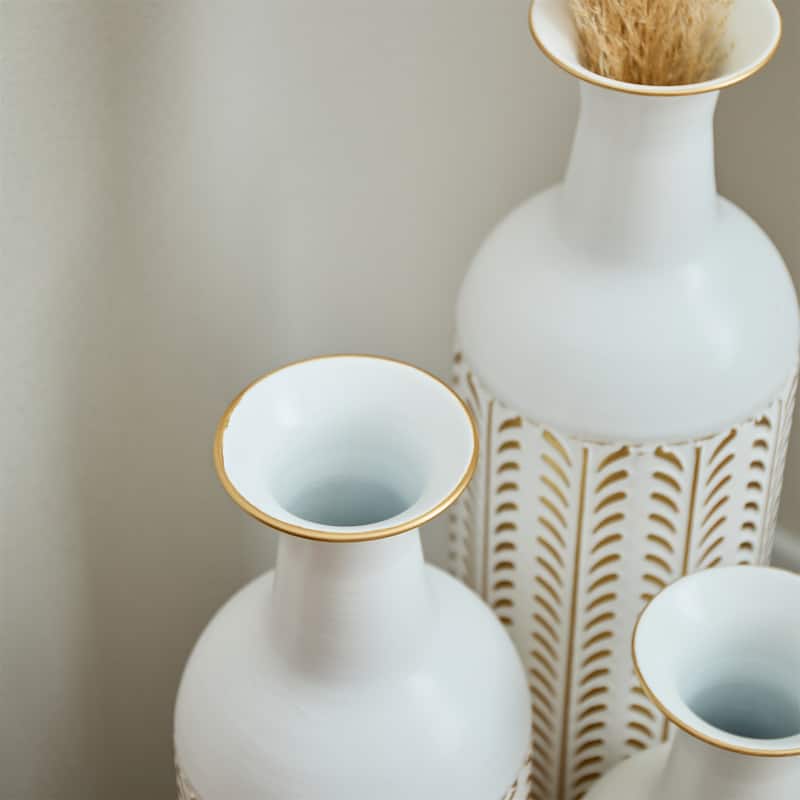 Modern Decoration Floor Metal Vase with Glazed (Set of 3)