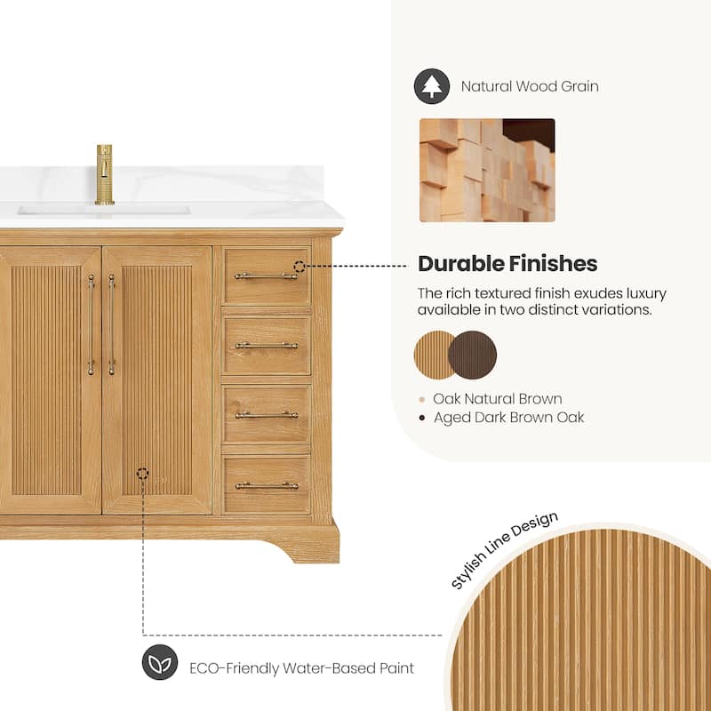 Tokyo Bath Vanity with Quartz Stone Top without Mirror
