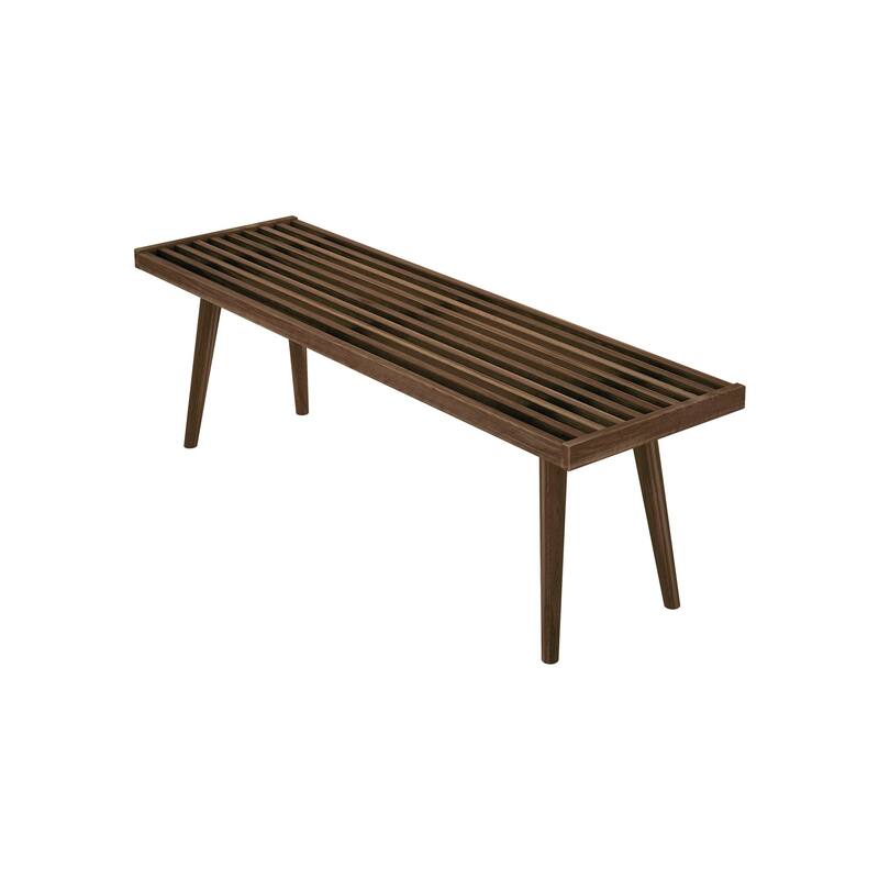 Plank and Beam Mid Century Double Wood Entryway Bench