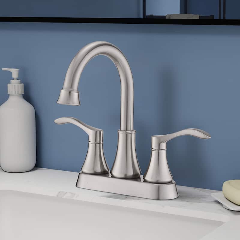 Topcraft Two Handle Bathroom Sink Faucet with Pop-Up Drainer
