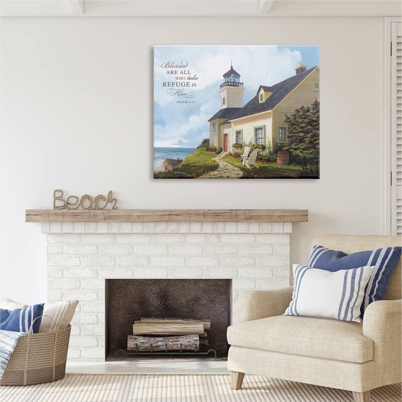Stupell Religious Proverb Coastal Scene Canvas Wall Art Design by Michael Humphries