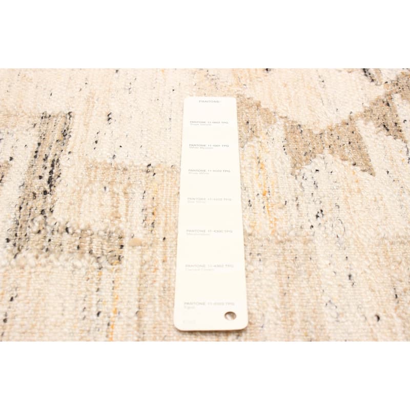 ECARPETGALLERY Flat-Weave Ankara FW Ivory Wool Kilim - 5'1 x 8'1