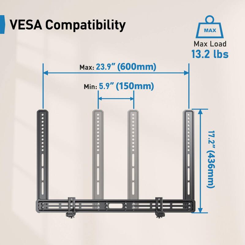 ErgoAV Universal Soundbar Mount Supports up to 13.2lbs