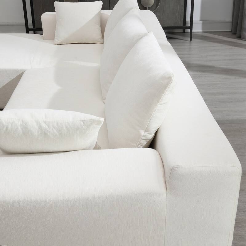 109" Modular Sectional L-Shape Upholstered Compressed Sofa Set