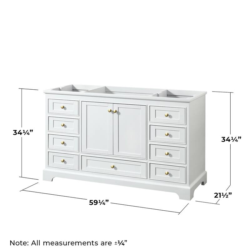 Wyndham Collection Deborah 59-1/4" Free Standing Single Wood Vanity