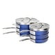 preview thumbnail 6 of 4, Granitestone Blue 15 Piece Stackmaster Nonstick Cookware Set with Glass Lids