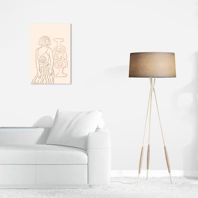 Wynwood Studio Entertainment and Hobbies Girl and a Vessel Brown and Light Pink Modern & Contemporary Wall Art Canvas Print